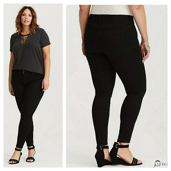 torrid Denim - Torrid Black Jegging Size 14 Tall